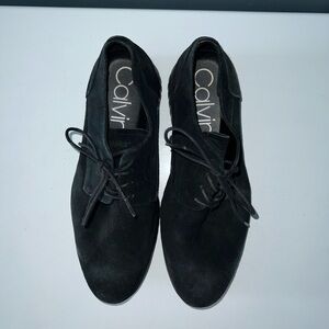 Men’s Suede Black Calvin Klein Dress Shoes size 11.5